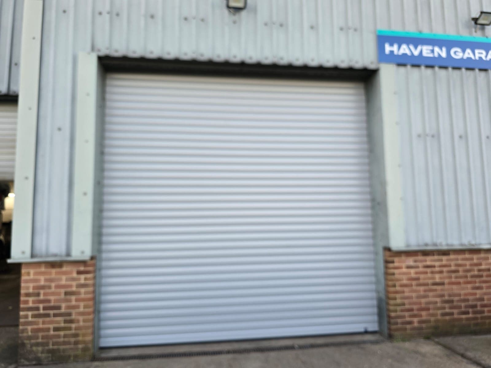 Replacement commercial roller shutter doors installed at a Pevensey garage