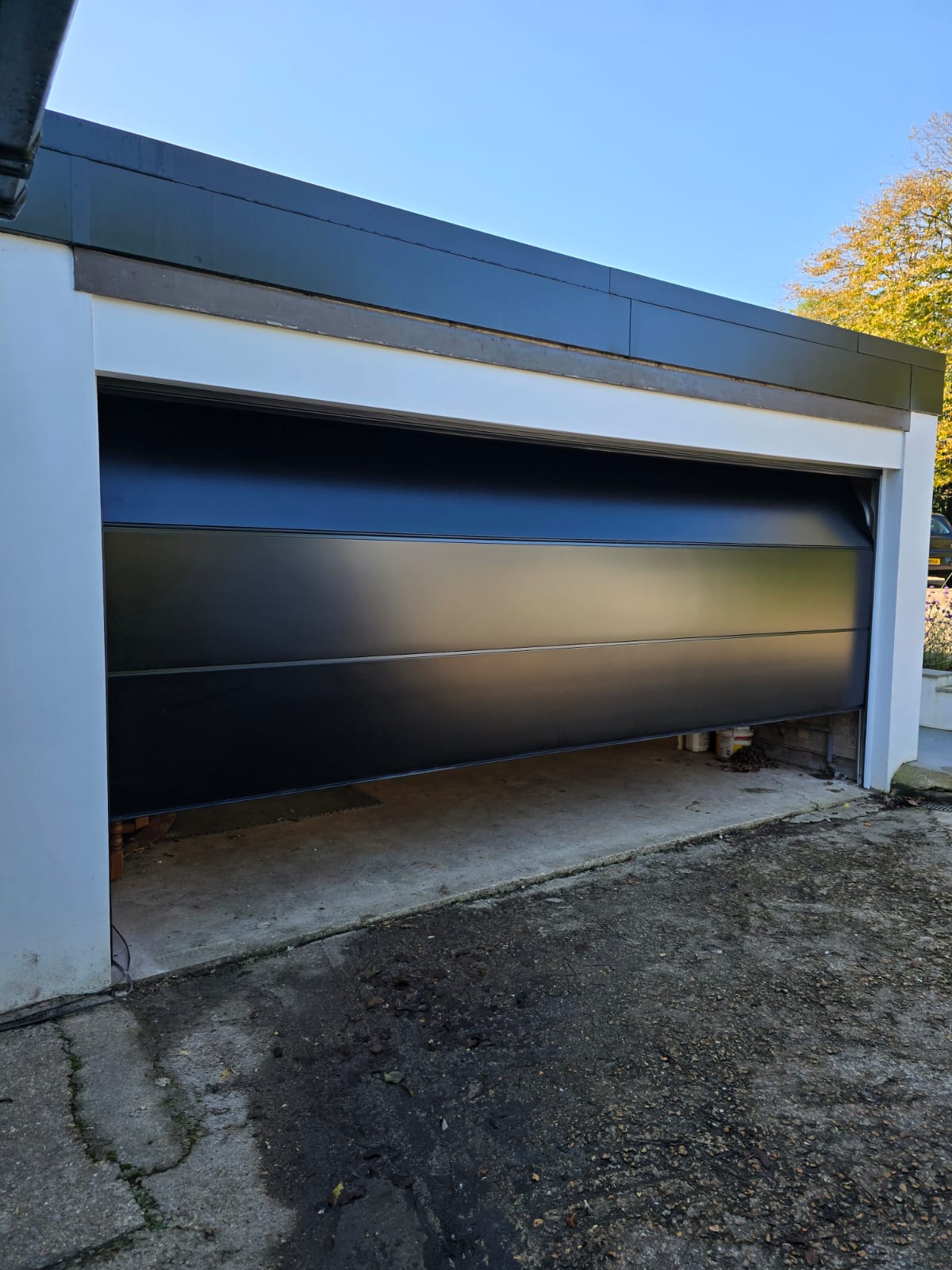 Large Flush Sectional Door With Ladder Frame And Upvc Finish 2